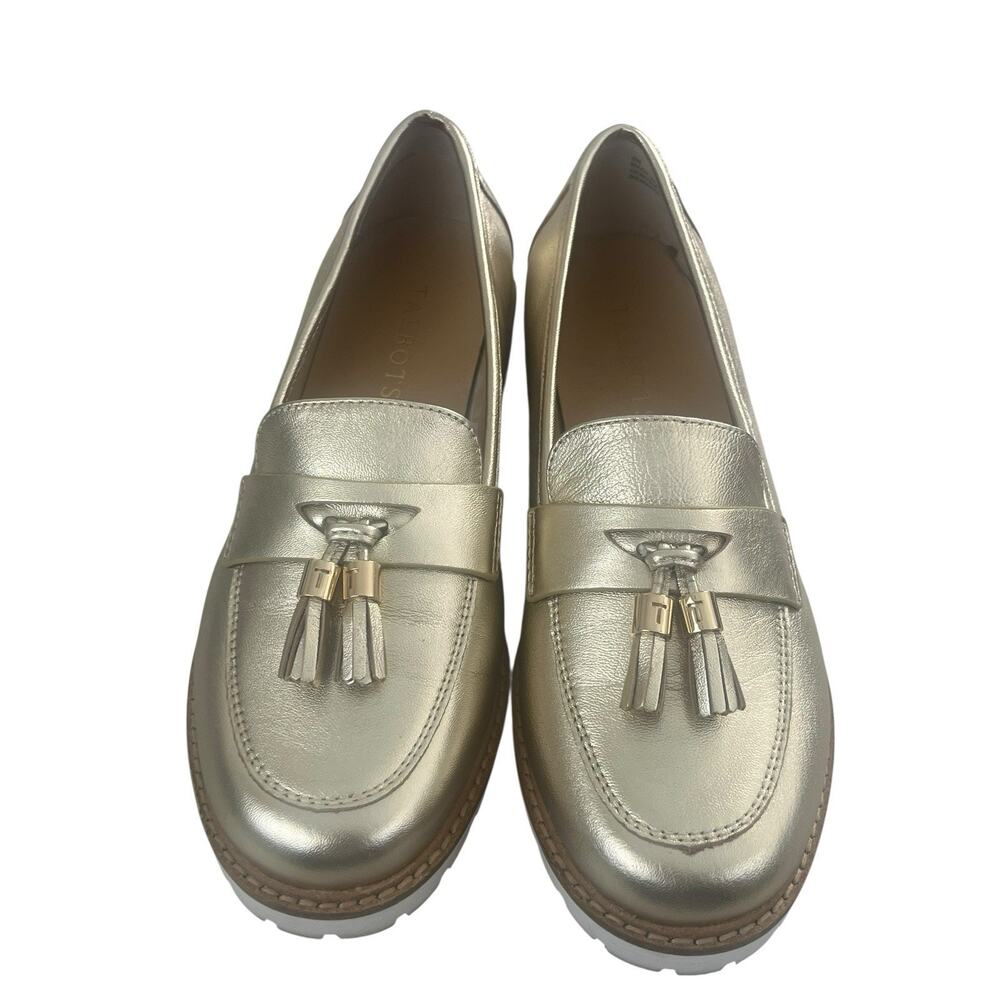 Talbots Tassel Loafer Women's Size 6 M Gold Metallic Leather Slip On Comfort - Picture 5 of 14